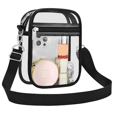 USPECLARE Clear Purse Stadium Transparent Messenger Bag Stadium Approved for Men and Women Clear CrossBody Bag - Image 1