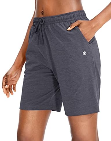 G Gradual Women's Bermuda Shorts Jersey Shorts with Deep Pockets 7" Long Shorts for Women Lounge Walking Athletic (Charcoal, X-Large) - Image 1