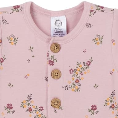 Gerber Baby Boys and Baby Girls' 2-Pack Long Leg Rompers, Floral, 3-6 Months - Image 7