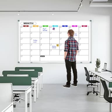 CALENBO Large Monthly Calendar Whiteboard for Wall 72" x 40", Dry Erase Board Calendar for Wall Mounted Board, Office White Board Monthly Planning Board Bulletin Board for School, Home Use - Image 7