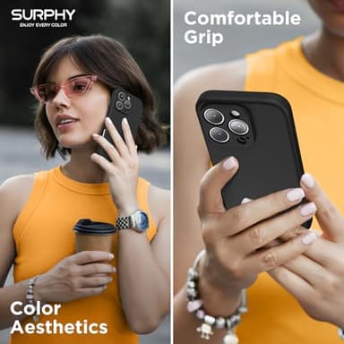 SURPHY Designed for iPhone 16 Pro Max Case Compatible with MagSafe (6.9 inch 2024), Liquid Silicone Phone Case (Camera Protective, Soft Microfiber Lining), Black - Image 7