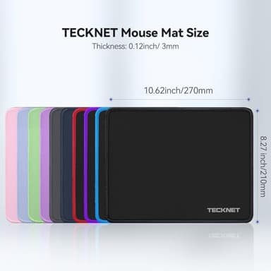 TECKNET Mouse Pad 270 x 210 x 3 mm with Anti-fray Stitchin, Waterproof Surface & Non-Slip Rubber Base with Stitched Edges Gaming Mouse Mat for Laptop，Compatible with Laser and Optical Mice - LT.Blue - Image 6