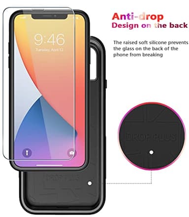 Diverbox for iPhone 11 Case [Shockproof] [Dropproof] [Tempered Glass Screen Protector],Heavy Duty Protection Phone Case Cover for Apple iPhone 11 (Black-3in1) - Image 4