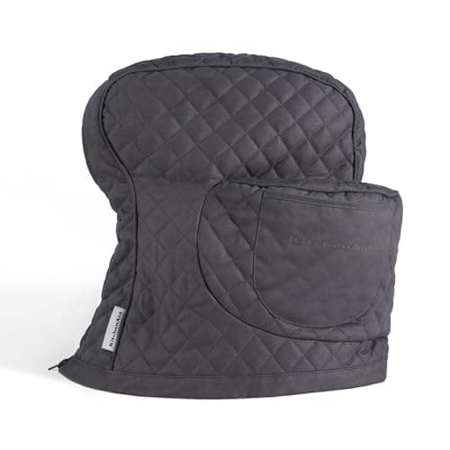 KITCHENAID Fitted Tilt-Head Stand Mixer Cover with Storage Pocket, Quilted 100% Cotton,14.4"x18"x10", Charcoal Grey - Image 1
