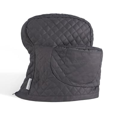 KITCHENAID Fitted Tilt-Head Stand Mixer Cover with Storage Pocket, Quilted 100% Cotton,14.4"x18"x10", Charcoal Grey - Image 1