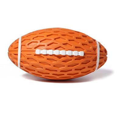Dog Toys Ball Pet Squeaky Toys Rubber Floating Football, Interactive and Trainning Durable Chew Toys for Fetching Games for Agressive Chewer(Orange) - Image 1