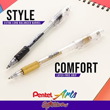 Pentel Arts Sparkle Pop Metallic Gel Ink Pen, 1.0mm Bold Line, Assorted Colors, Pack of 8 (K91PABP8M) - Image 4