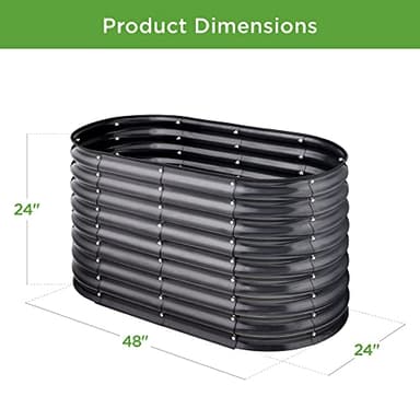 Best Choice Products 4x2x2ft Outdoor Metal Raised Garden Bed, Oval Deep Root Planter Box for Vegetables, Flowers, Herbs, and Succulents w/ 101 Gallon Capacity, Rubber Edge Guard - Charcoal - Image 7