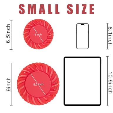 U-QE 100Pcs Red Plastic Plates - Red Scalloped Plastic Plates for Party - Heavy Duty Plastic Plates Disposable Include 50 6 '' Dessert Plates, 50 9 '' Dinner Plates Suite for All Occasions - Image 3