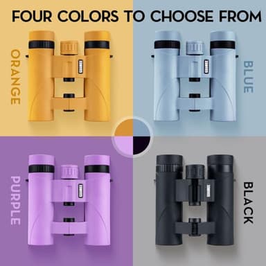 10x25 Binoculars for Kids Mini Pocket Compact Binoculars Waterproof Small Binocular for Bird Watching Travel Stargazing Outdoor Sports Orange - Image 6