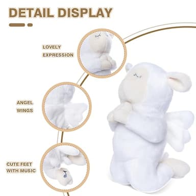 My OLi 7" Plush Prayer Lamb Plays Jesus Loves Me Praying Plush Lamb Soft Toy Stuffed Animal Bedtime Gifts for Baby Kids Girls Boys - Image 6