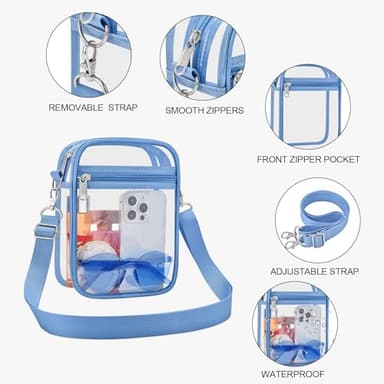 USPECLARE Clear Purse Stadium Transparent Messenger Bag Stadium Approved for Men and Women Clear CrossBody Bag - Image 4