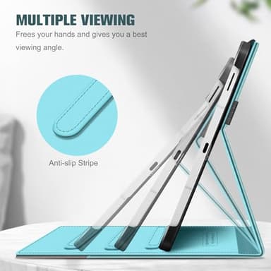 Fintie Case for Samsung Galaxy Tab S10 Lite/ S10 FE/ S9 FE 5G 10.9 Inch/Tab S9 11 Inch with S Pen Holder, Multi-Angle Viewing Protective Cover with Pocket, Auto Sleep/Wake, Turquoise - Image 3