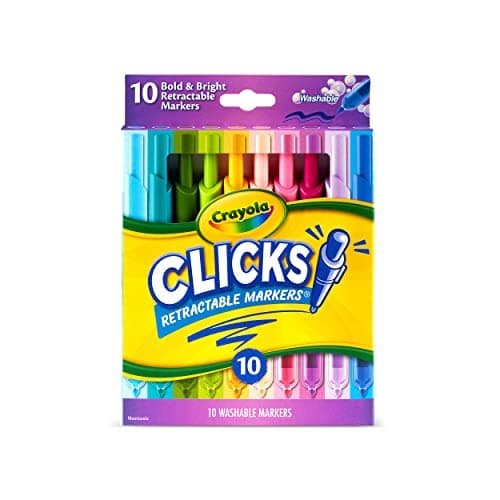 Crayola Clicks Retractable Markers - Bold (10ct), No Dry Washable Markers for Kids, Click Markers for School, Must Have Coloring Supplies, Gifts - Image 1