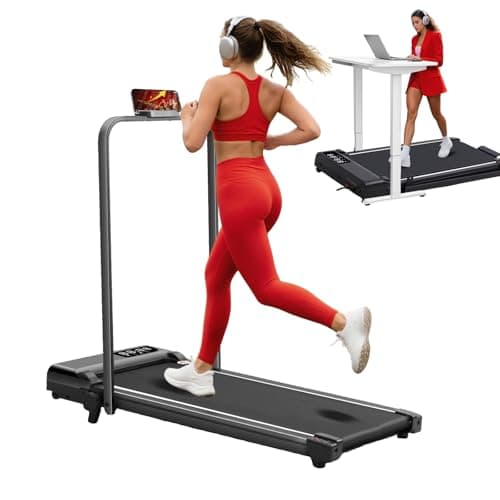 Portable Walking Pad with Incline and Handle Bar, 3.0HP Electric Treadmills for Home Small, 0.6-6.2MPH Compact Walking Pads Treadmills with Handles and Incline for Small Spaces, 320LB Capacity - Image 1