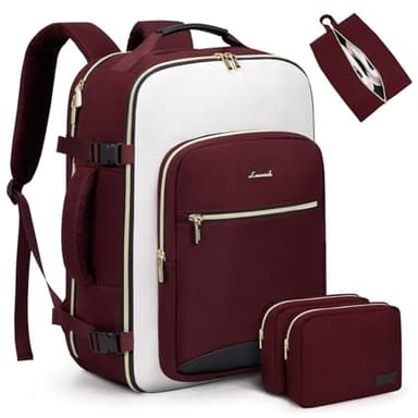 LOVEVOOK 40L Large Travel Backpack for Women Men, 17 Inch Carry on Backpack for Traveling on Airplane, Personal Item Travel Bag Airline Approved, Business Causal Weekender Backpacks - Image 1