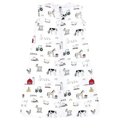 Hudson Baby Unisex Baby Cotton Sleeveless Wearable Sleeping Bag, Sack, Blanket, Farm, 0-6 Months - Image 1