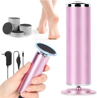 LIONVISON Electric Foot Callus Remover: Adjustable Speed Foot File for Cracked Heels - Working Women's Summer Pedicure Tool with 60pcs Sandpaper Discs - Dead Skin Remover for Dry Feet at-Home - Image 2
