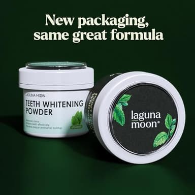 Lagunamoon Teeth Whitening Powder, 50g Bright Pearl Spearmint Flavor - Natural Teeth Whitening, Polish, Stain Remover - Alternative to Toothpaste, Tooth Powder for Sensitive Teeth - Image 7