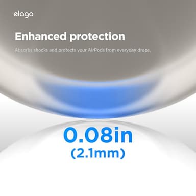 elago Armor Case Compatible with AirPods Pro 3 Case - Carabiner Included, Supports Wireless Charging, Shock Resistant, Full Protection (Stone) - Image 6