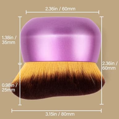 Extra Large Body Makeup Brush For Self Tanner, Leg Makeup &Bronzer Blend,75 mm Wide-headed Kabuki Brush Provides More Even &Pretty Application, Sunscreen Face& Back Makeup Brush, Wet&Dry Use- Purple - Image 6