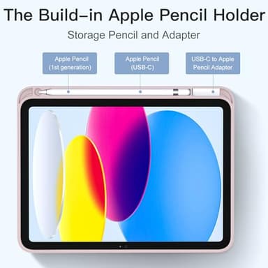 Akkerds Compatible with iPad (A16) 11th Generation Case 11 Inch 2025, for iPad 10th Generation Case 10.9 Inch 2022 with Pencil Holder, Slim Trifold Stand Protective Cover with Soft TPU Back, Pink - Image 4