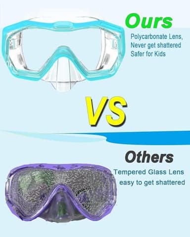 Bairuifu Kids Swim Goggles for Kids 4-16, Anti-Shattered Lens/Anti-Fog / 180 Panoramic View/Nose Cover Swimming Goggles - Image 4