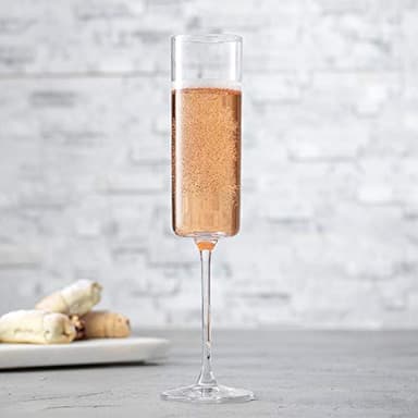 JoyJolt Champagne Flutes, Claire Collection Crystal Champagne Glasses Set of 2, 5.7 Ounce Capacity, Exquisite Craftsmanship, Ideal for Home Bar, Special Occasions – Made in Europe - Image 2
