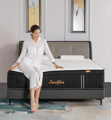 Soulfea Full Size Mattress,10 Inch Hybrid Full Mattress in a Box with Memory Foam & Individual Pocket Spring for Edge Support,Pressure Relief,Medium Firm,CertiPUR-US. - Image 3