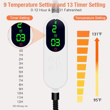 ENJOY PET Dog Heating Pad with 13 Level Timer and 9 Level Temperature, Indoor Heated Mat for Cats and Dogs with Chew Resistant Cord, Auto Power Off - Image 2