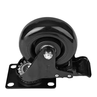 Moogiitools 4" Swivel Rubber Caster Wheels with Safety Dual Locking Heavy Duty 1800lbs Casters Set of 4 Black (All with Brake) - Image 9