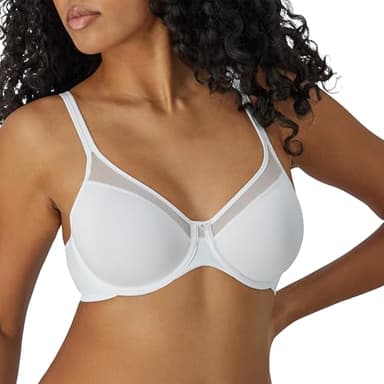 Bali Women's One Smooth U Ultra Light Illusion Neckline Underwire Bra, White,36C - Image 1