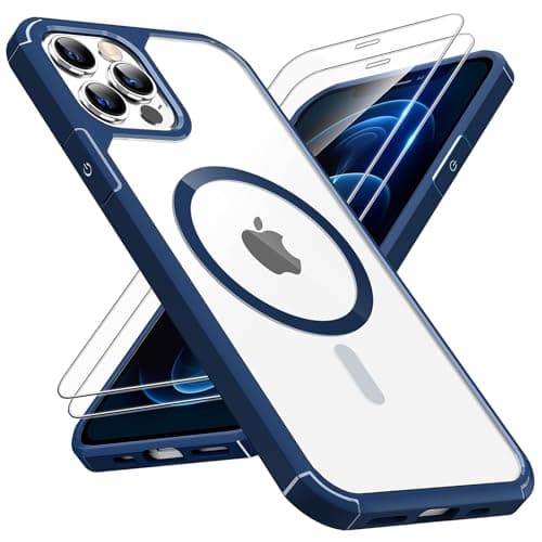 TAURI for iPhone 12 Pro Max Case Blue, Compatible with Magsafe [Yellowing Resistant] with 2X Screen Protectors, Military-Grade Protection, Slim Magnetic Phone Case for iPhone 12 Pro Max, 6.7" - Image 1