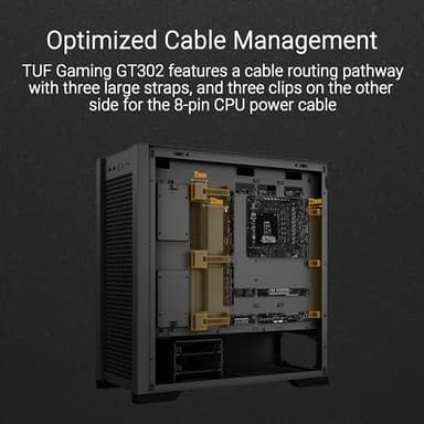 ASUS TUF Gaming GT302 ARGB ATX Mid-Tower PC Case Four 140 x 28 mm ARGB fans for high airflow and static pressure, interchangeable side panel, detachable top panel, hidden-connector motherboard support - Image 6