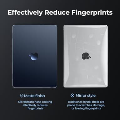 EooCoo Compatible with MacBook Air 13 inch Case M4 2025 2024-2022 M3 M2 A3240 A3113 A2681, Matte Scratch Resistant Protective Hard Shell Cover Compatible for MacBook Air 13.6 inch Case, Midnight Clear - Image 7