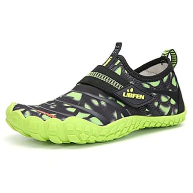 UBFEN Water Shoes for Kids Boys Girls Aqua Socks Barefoot Beach Sports Swim Pool Quick Dry Lightweight Toddler Little Big Kid A Green 5 Big Kid - Image 2