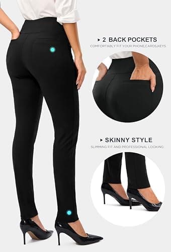 Rammus Womens High Waist Dress Pants with Pockets Business Casual Work Pants for Women Stretchy Skinny Slacks for Office - Image 4