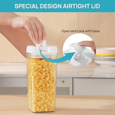 Vtopmart 14 PCS Airtight Food Storage Containers Set, BPA Free Plastic Kitchen Pantry Organizer, with Easy Lock Lids for Pasta Spaghetti Cereal Snack Flour Sugar Rice Organization, Include 24 Labels - Image 6