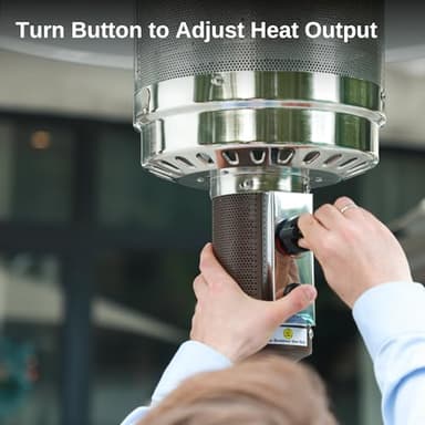 EAST OAK 48,000 BTU Patio Heater for Outdoor Use With Round Table Design, Double-Layer Stainless Steel Burner and Wheels, Outdoor Patio Heater for Home and Commercial, Stainless Steel - Image 6