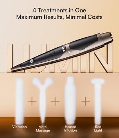 INIA Under-Eye Red Light Therapy for Face, 4-in-1 Beauty Device with Heat, Vibration, Massage & Red Light for Dark Circles, Puffiness & Skin Firming – Enhances Skincare Routine - Image 4