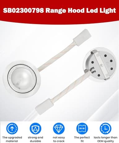 2 Pack SB02300798 Range Hood Led Light Compatible with Broan Nutone SB02300798 EE55000 PM500 PM500SS Series, AC12V MAX 20W not applicable to 12VDC or 3V other voltage - Image 5