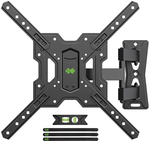 USX MOUNT UL Listed Full Motion TV Mount, Swivel Articulating Tilt TV Wall Mount for 26-65 Inch LED, 4K, Wall Mount Bracket with VESA 400x400mm Up to 77lbs, Perfect Center Design -XMM006-1 - Image 1