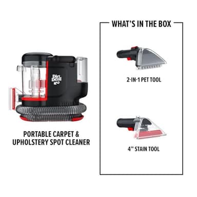 Dirt Devil Portable Spot Cleaner Machine for Carpet and Upholstery, Powerful Suction Spot Cleaning Machine with Versatile Tools, Pair with Dirt Devil Portable Spot Cleaner Solution - Image 2