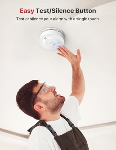 X-Sense Smoke Alarm, 10-Year Battery Fire Alarm Smoke Detector with LED Indicator & Silence Button, SD2J0AX, Pack of 5 - Image 6