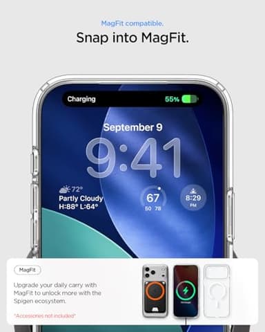 Spigen for iPhone 17 Pro Max Case, Ultra Hybrid MagFit [TPU Covered Camera Control] [Anti-Yellowing] [Compatible with Magsafe] - Clear - Image 6