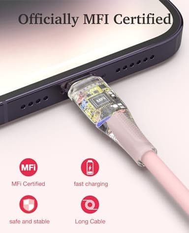 6Pack(3/3/6/6/6/10 FT) Original [Apple MFi Certified] iPhone Charger Fast Charging Lightning Cable iPhone Charger Cord Compatible with iPhone 14/13/12/11 Pro Max/XS MAX/XR/XS/X/8/7 Plus iPad AirPods - Image 5