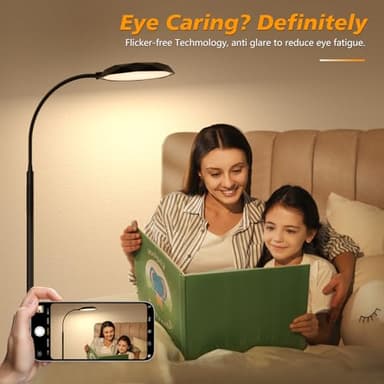 Floor Lamp, 18W Bright LED Floor Lamps for Living Room with Diamond-Surface, Stepless Adjustable Colors & Dimmer Standing Lamp with Timer, Remote & Touch Control, Reading Lights for Bedroom, Office - Image 5
