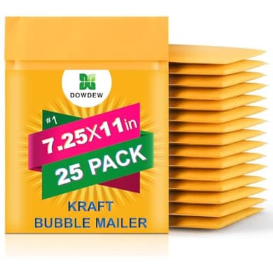 Kraft Bubble Mailers [25 Pack] Shipping Mailing Packing Padded Envelopes #1 (7.25" x 11") - Image 1