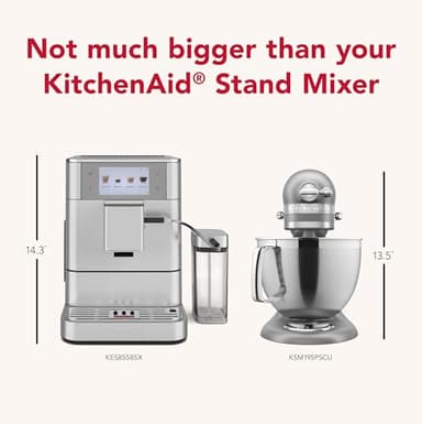KitchenAid Fully Automatic Espresso Machine KF8 with Milk Attachment and Plant Based Milk Options, KES8558SX, Stainless Steel - Image 11