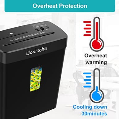 Woolsche Paper Shredder,10-Sheet Cross Cut with 3.43-Gallon Basket, P-4 Security Level,3-Mode Design - Shreds CD and Credit Card,Durable,Fast and Jam Proof for Home Office (ETL Certified) - Image 6